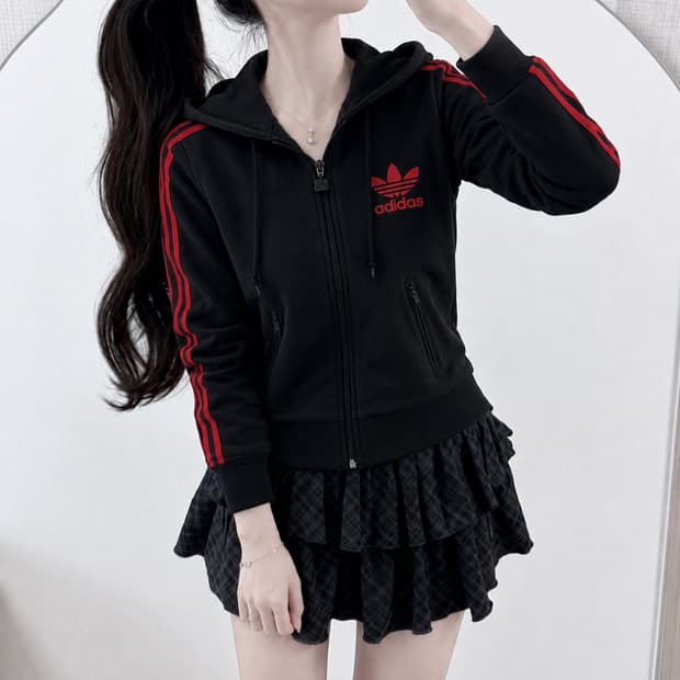🐰아디다스 검빨 후드 져지 여성용♥️