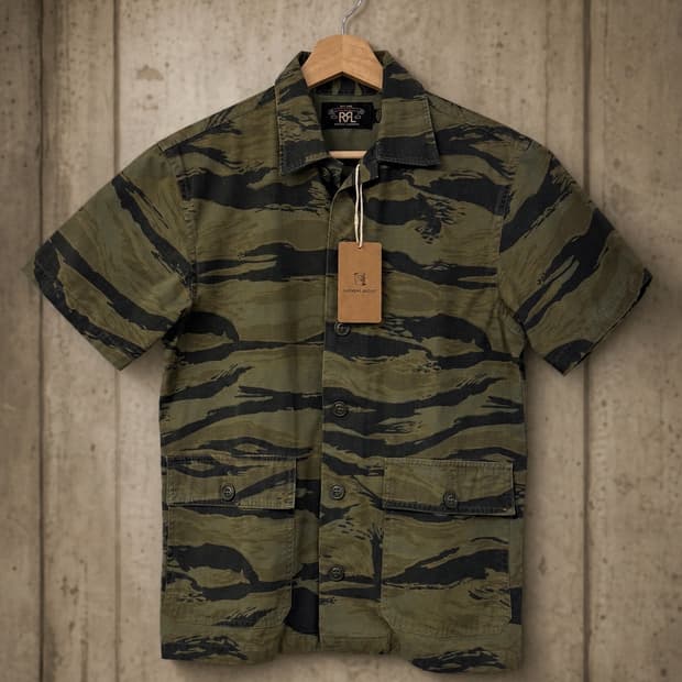 RRL 타이거카모 반팔 셔츠