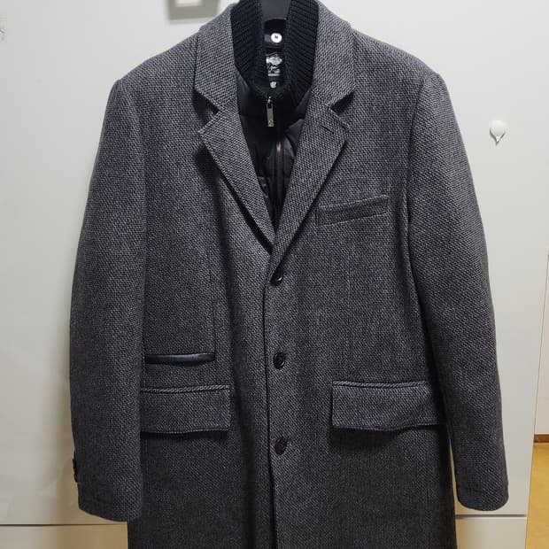 크리스찬 라크르와 남자 헤링본 여행자 겨울 코트