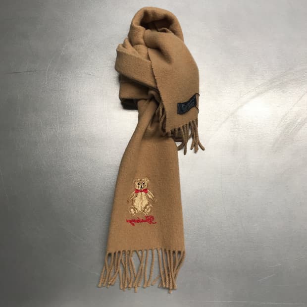 버버리 정품 램스울 베어 머플러 베이지