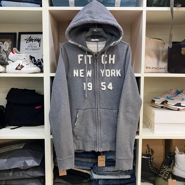 아베크롬비 데미지 디테일 그레이 후드집업 L