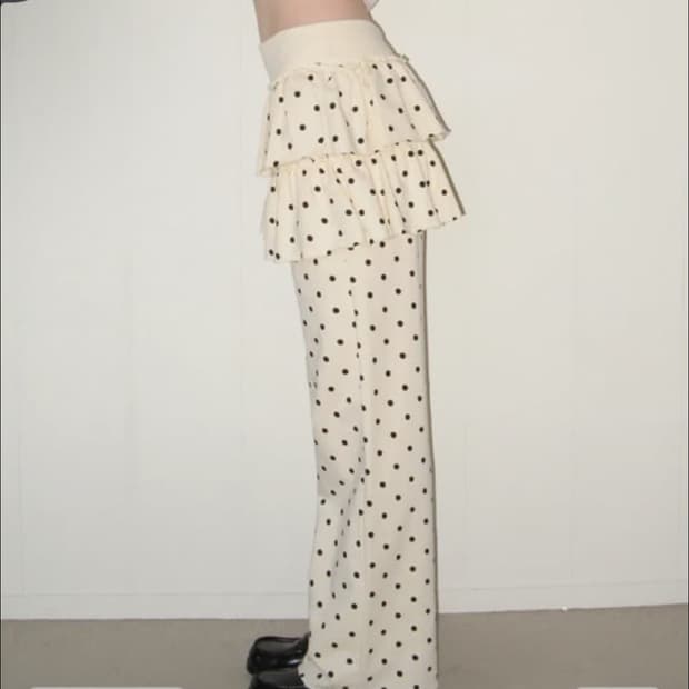 DOT CANCAN RUFFLE LAYERED PANTSKIRT CREA