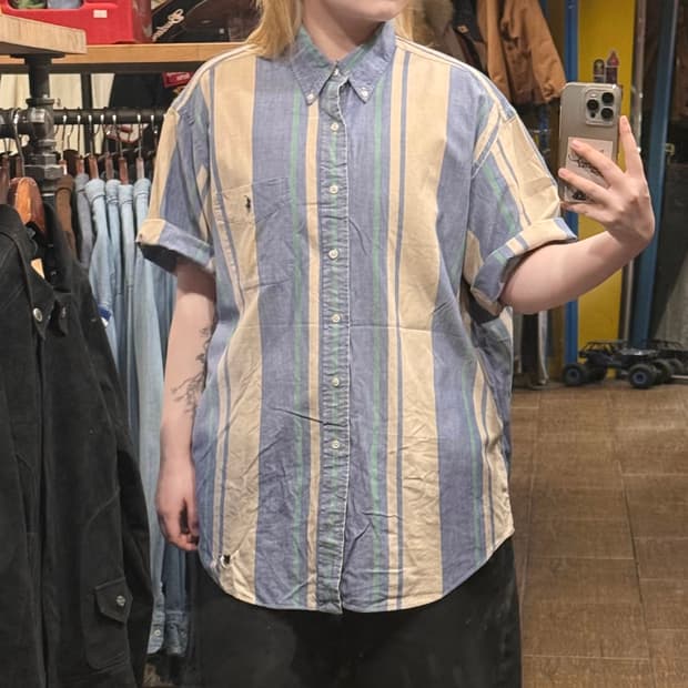 [HI] 폴로 랄프로렌 반팔셔츠 스트라이프 블루그린 