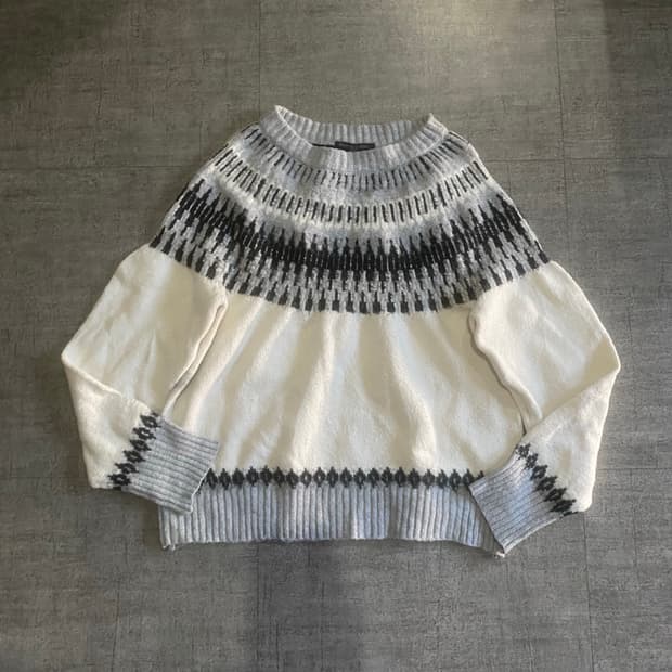 일본빈티지 Honeysuckle 올드스쿨아메카지 혁오풍 노르딕니트스웨터