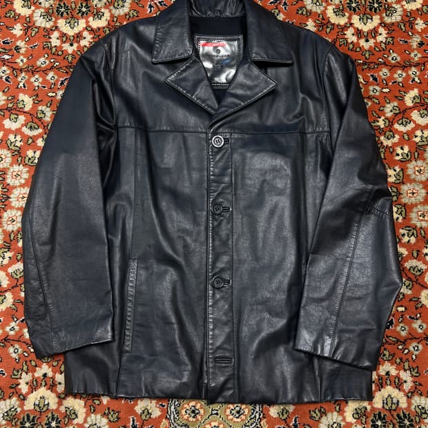 [L] OLD Guess 게스 빈티지 가죽 카코트