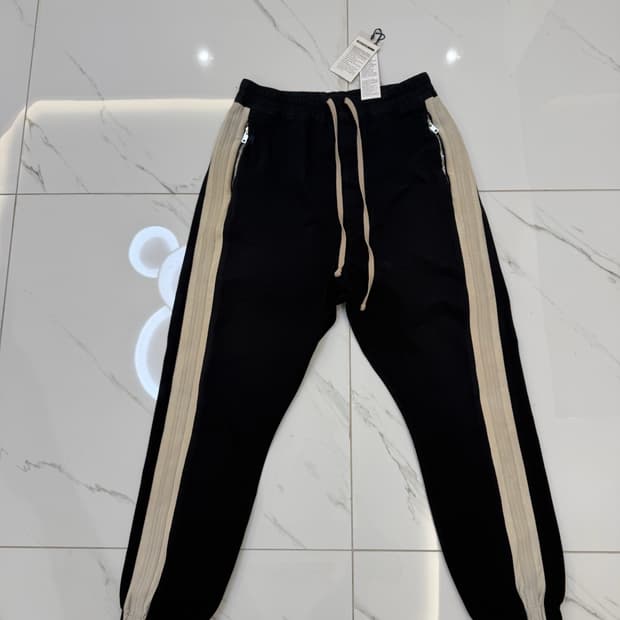 릭오웬스 블랙 사이드라인 배기팬츠