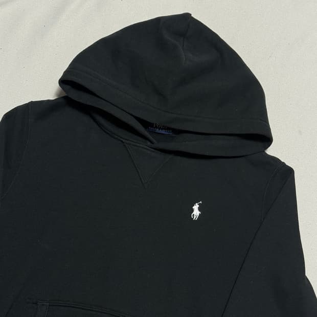 S 폴로랄프로렌 블랙 기모 후드티