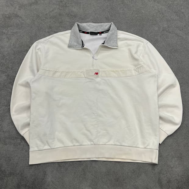 XL 뉴발란스 화이트 하프집업 맨투맨