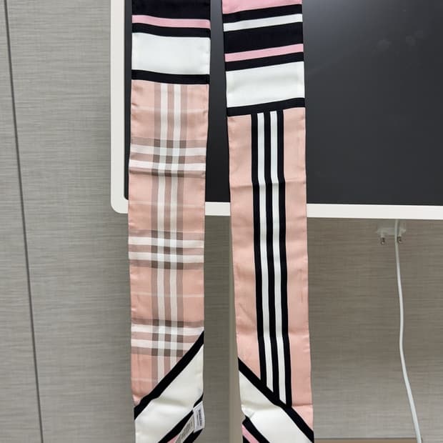버버리 스카프 180x8cm 핑크