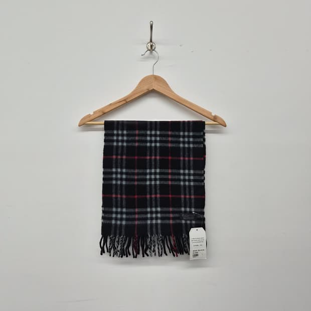 버버리 블랙 체크 캐시미어 머플러