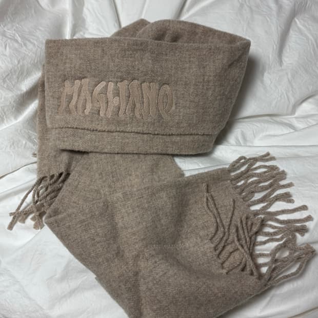 마리아노 로고 울 프린지 머플러