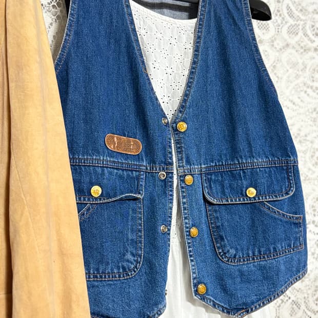 레이어드 데님 베스트 