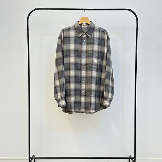 오라리 울 체크 셔츠 