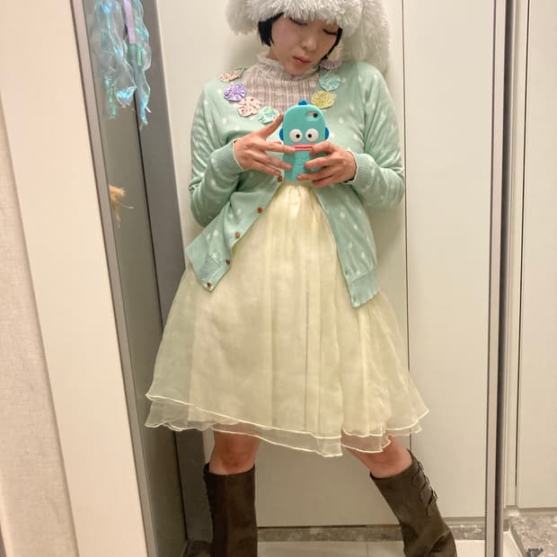 아기토끼 퍼모자 바나나우유 발레코어 원피스 도트 땡땡이 꽃패치 가디건 