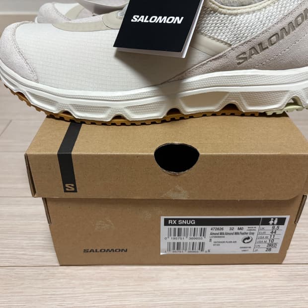 (새제품)살로몬 RX 스너그 알몬드 밀크 페더 그레이 280mm 판매