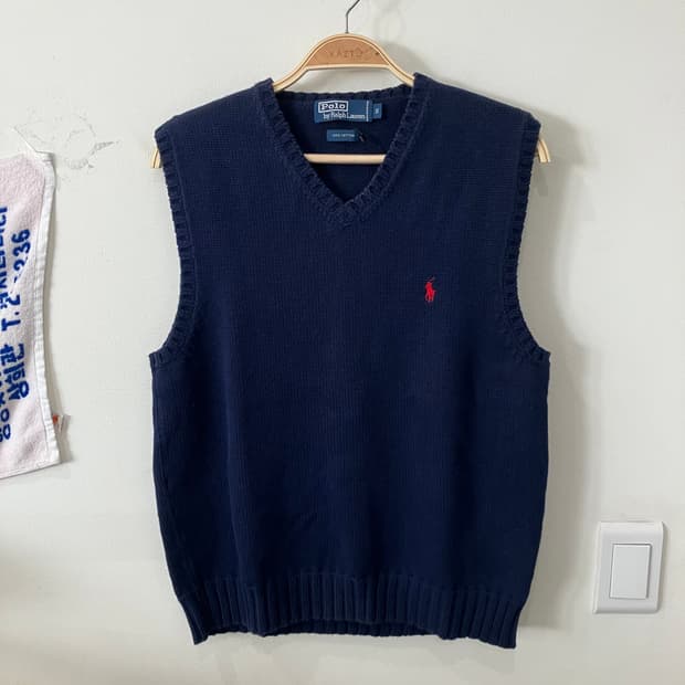 495 폴로 코튼 니트 베스트 조끼