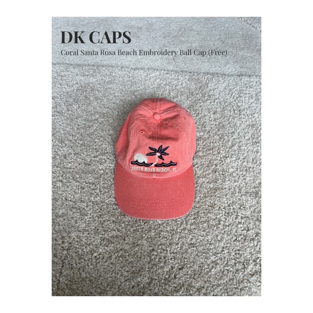 DK CAPS 코랄 산타로사비치 엠브로이더리 볼캡 (Free)
