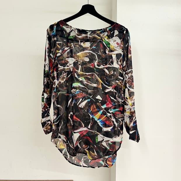 마리 카트란 주 멀티컬러 롱슬리브 프린트탑