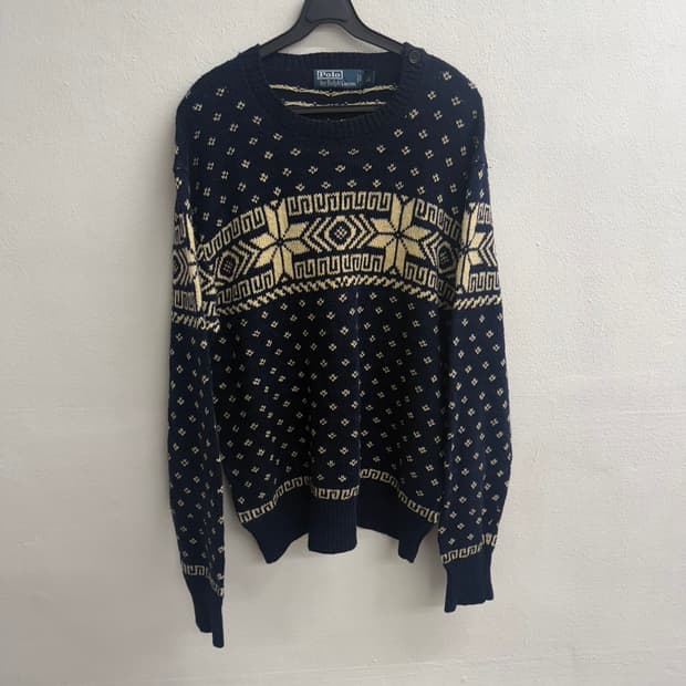 폴로 랄프로렌 노르딕 네이비 니트 M