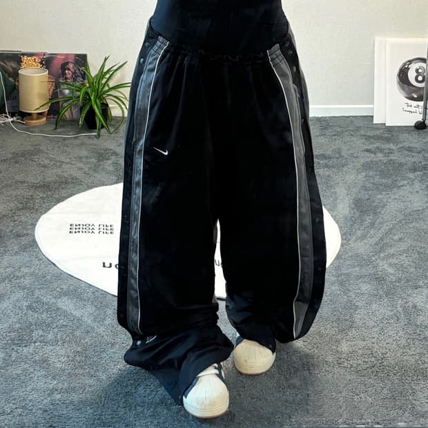 90s 올드스쿨 ADIDAS 배색 저지 트랙팬츠