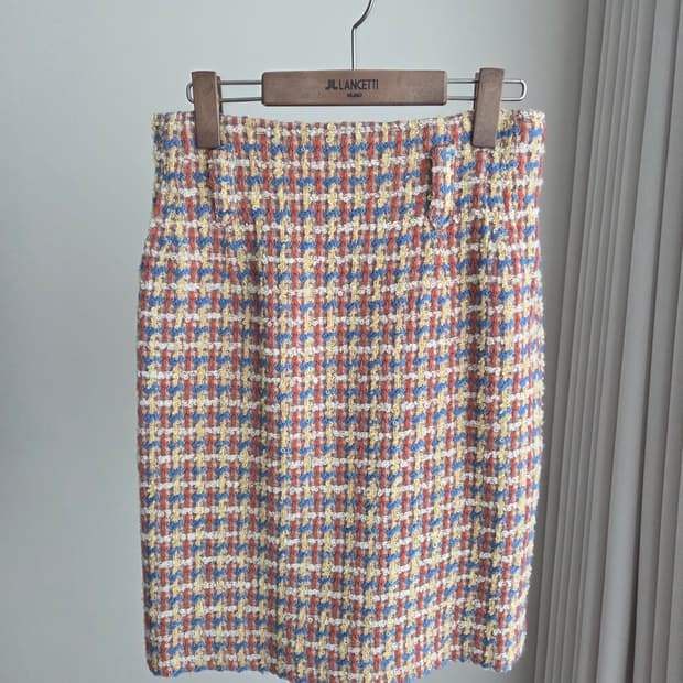 빈티지 부클 트위드 정장 치마