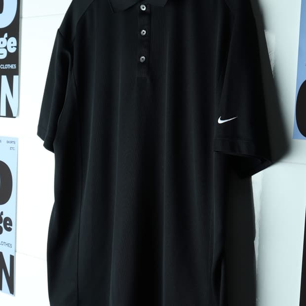 (XL-2XL) 나이키 반팔 카라 티셔츠 블랙 기능성 골프-H34054