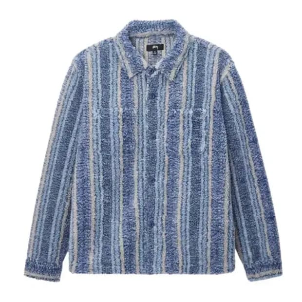 스투시 스트라이프 쉐르파 자켓