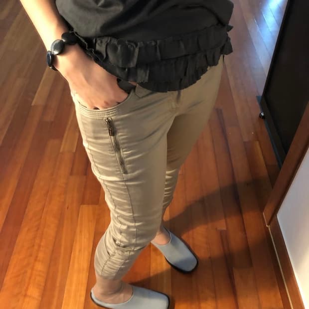 shirring capri pants