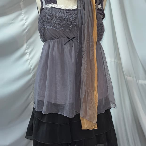 연보라 하구미 모리걸 레이스 나시, 스커트 코디