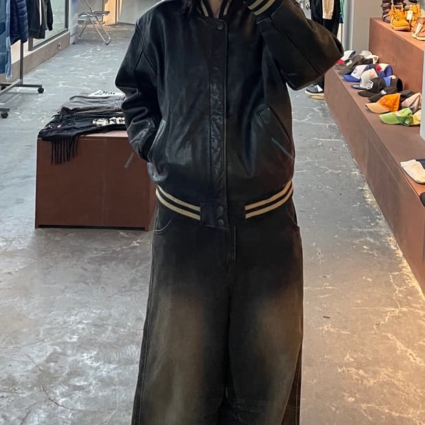 빈티지 블렌따노 블랙 카우 레더자켓 H1037