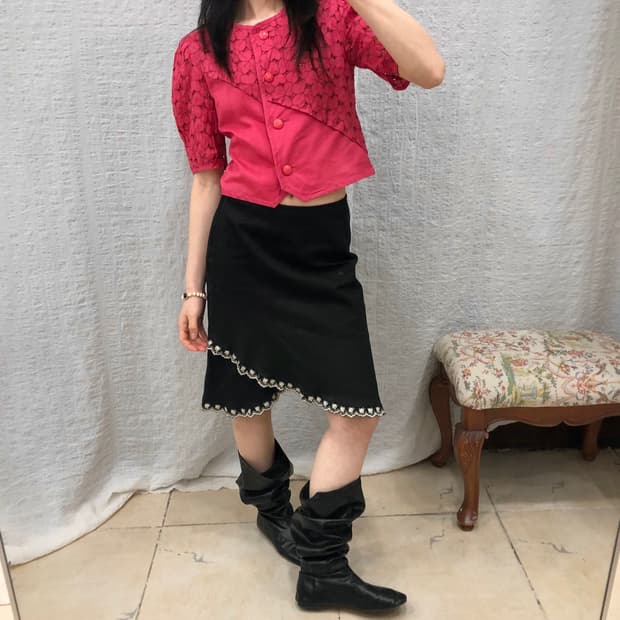 Rosy bloom crop jacket