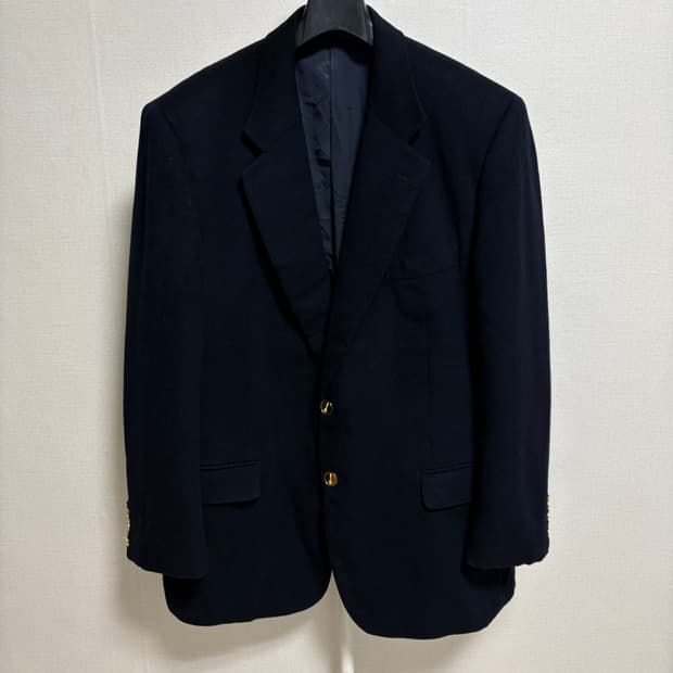 아쿠아스큐텀 Japan made 캐시미어 금장블레이저 / 네이비, L