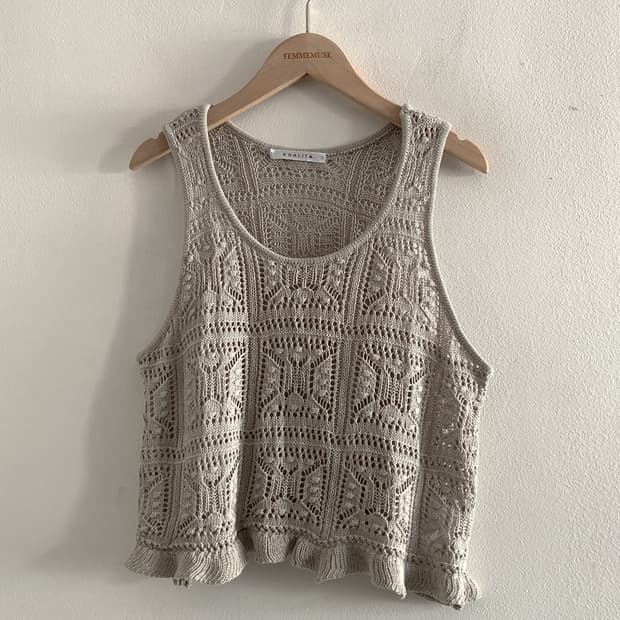Mori Punching Frill Knit Top