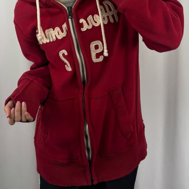 아베크롬비 레드 후드집업