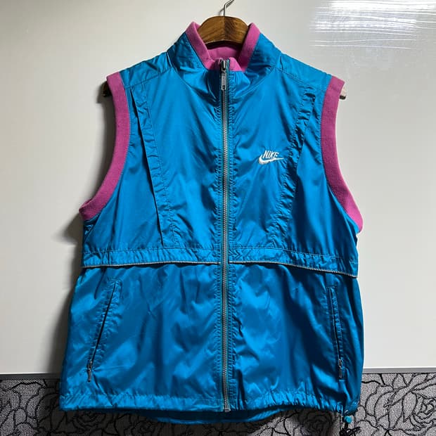 나이키 바람막이 조끼 블루/핑크