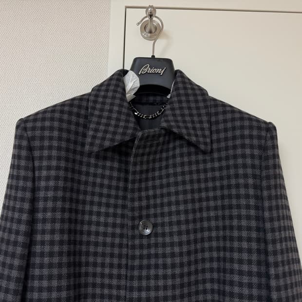 브리오니 체크 코트