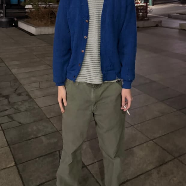 60s-70s 디스트레스 모헤어 가디건