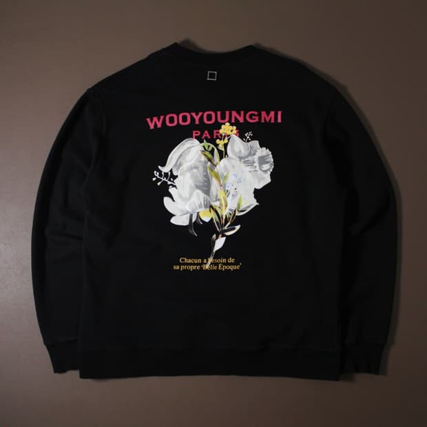 Wooyoungmi 우영미 플라워 기모 블랙 맨투맨