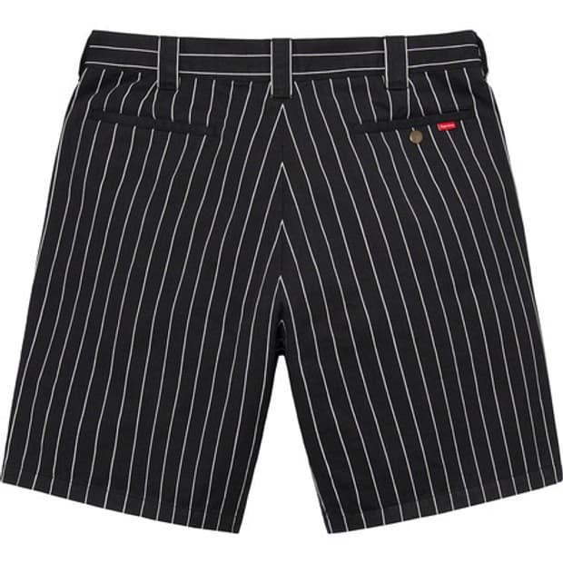 슈프림 21SS 워크 쇼츠 블랙 스트라이프 32