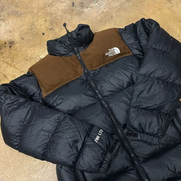 노스페이스 브라운 블랙 숏패딩