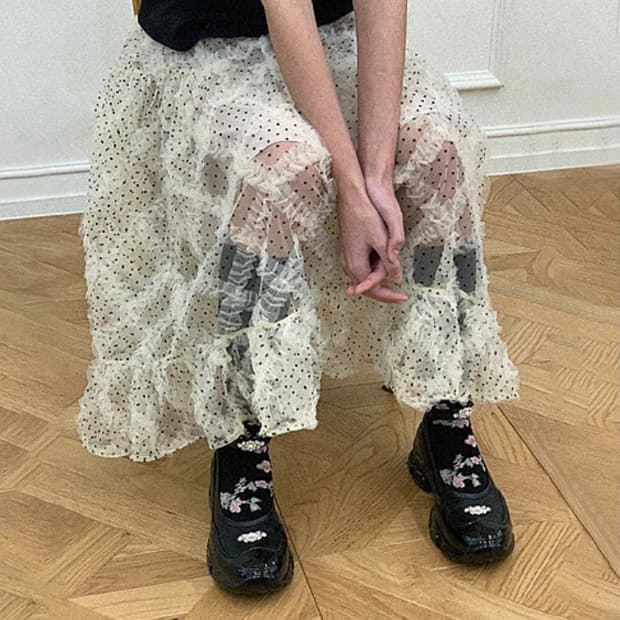호쿠스포쿠스 폴카 도트 스커트