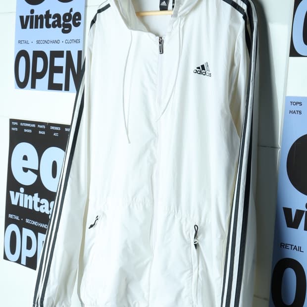 (XL-3XL) 아디다스 집업 바람막이 점퍼자켓 USA 흰검-H30528