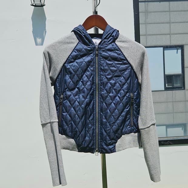 랑방 퀄팅 후드 집업