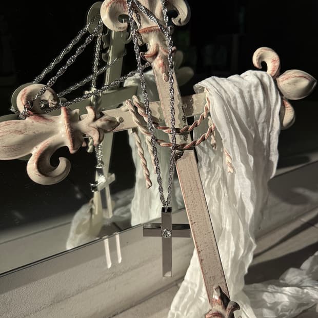 bold rhinestone cross necklace
