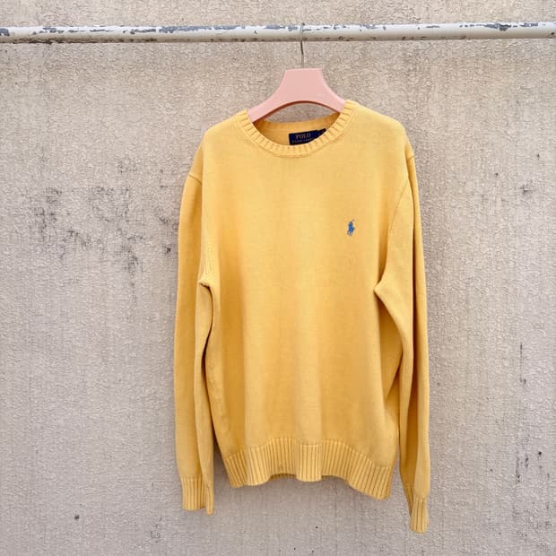 폴로 랄프로렌 개나리 라운드 니트(L)