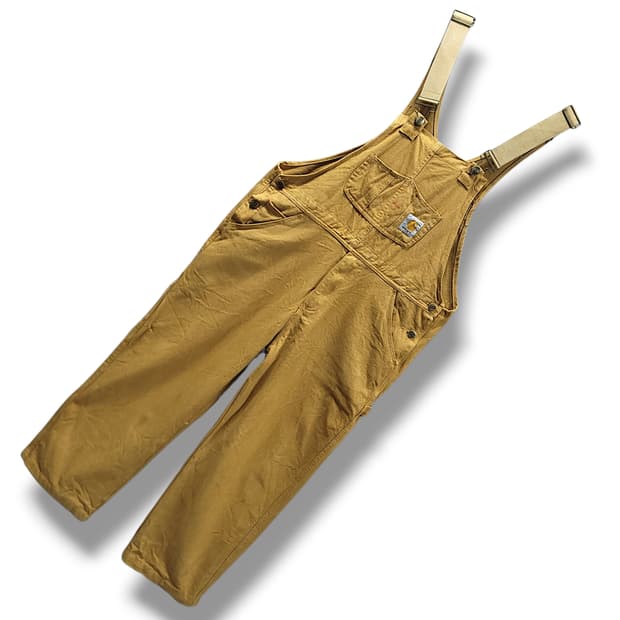 [L] 칼하트 브라운 캔버스 오버롤 멜빵 바지