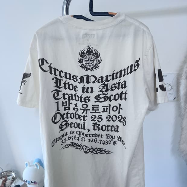 트레비스 스캇 2025 머천 반팔 M(미착용)