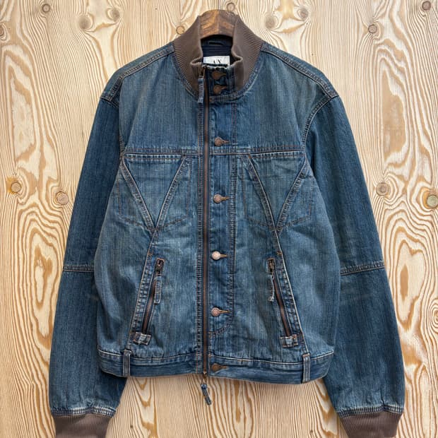 알마니 스티치 투웨이 데님자켓