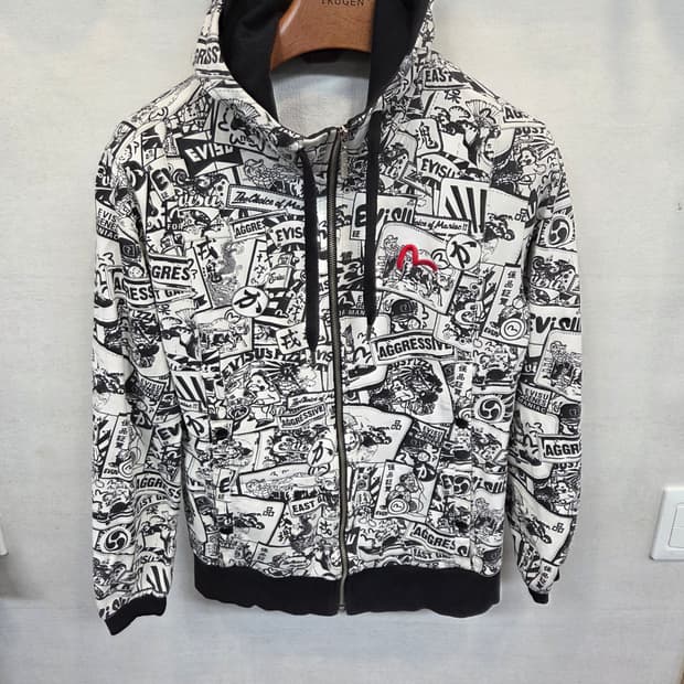 에비수 빈티지 그래피티 스웻 후드집업 m