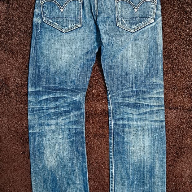 리바이스 522 슬림 스트레이트 데미지 워싱진